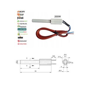 Zapaľovacia keramická špirála (žhavič) 200W KIPI LAZAR
