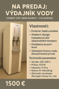 Na predaj výdajník vody Coway CHP-06ER (ohrev + chladenie)