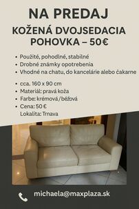 Kožená dvojsedacia pohovka