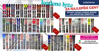 Detské, junior, mužské, ženské, all-mountain, freestyle lyže