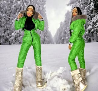 Krasne damske lyziarske supravy a kombinezy s kozusinou NOVE