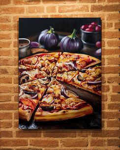 Akrylový obraz / maľba na plátne Pizza