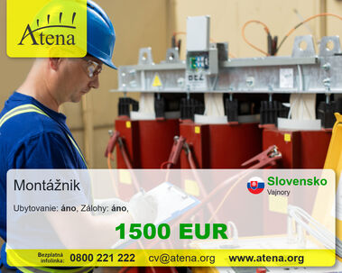 Montážnik v energetike s platom až 1 650 € | Ubytovanie