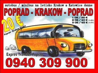 Autobus / Minibus na letisko Krakow Balice