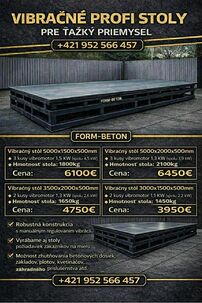 VIBRAČNÉ PROFI STOLY – FORM-BETON