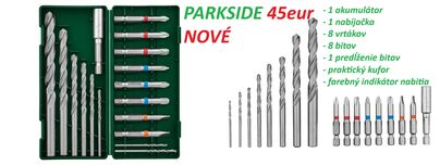 Aku vŕtací skrutkovač s príslušenstvom Parkside 2