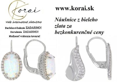 Náušnice z bieleho zlata Korai