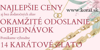 Prekrásne zlaté šperky zo 14 karátového zlata Korai